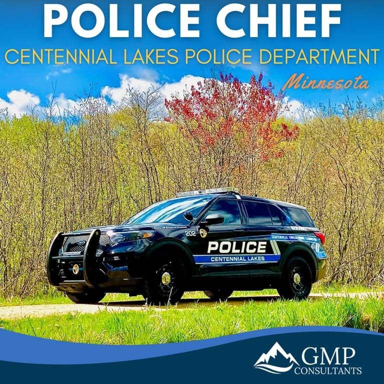 Police Chief recruitment announcement for Centennial Lakes Police Department